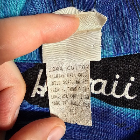 Vintage Royal Creations Shirt Mens Large Hawaiian Aloha Sunset‎ Palm Tree Surf - Picture 6 of 10